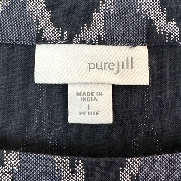 J.Jill Top Womens Size L Petite Mix Ikat Print Relaxed Kimono Style Boat Neck - Picture 3 of 15